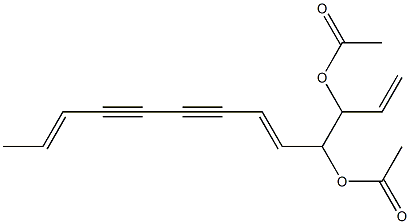 (5E,11E)-Trideca-1,5,11-triene-7,9-diyne-3,4-diol diacetate Struktur
