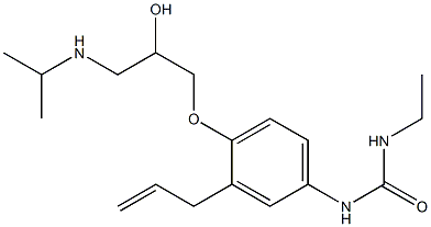 1-Ethyl-3-[3-(2-propenyl)-4-[2-hydroxy-3-[isopropylamino]propoxy]phenyl]urea Struktur