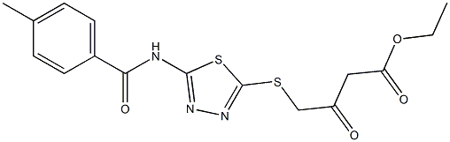 ethyl 4-({5-[(4-methylbenzoyl)amino]-1,3,4-thiadiazol-2-yl}thio)-3-oxobutanoate Struktur