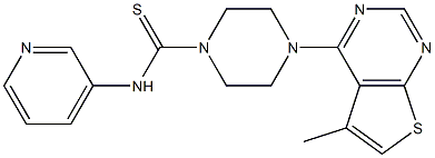 N1-(3-pyridyl)-4-(5-methylthieno[2,3-d]pyrimidin-4-yl)piperazine-1-carbothioamide Structure