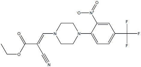 ethyl 2-cyano-3-{4-[2-nitro-4-(trifluoromethyl)phenyl]piperazino}acrylate Structure