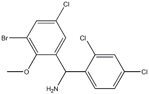 (3-bromo-5-chloro-2-methoxyphenyl)(2,4-dichlorophenyl)methanamine Struktur