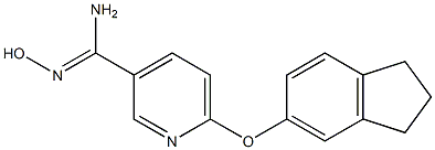 6-(2,3-dihydro-1H-inden-5-yloxy)-N'-hydroxypyridine-3-carboximidamide Struktur