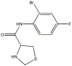 N-(2-bromo-4-fluorophenyl)-1,3-thiazolidine-4-carboxamide Struktur