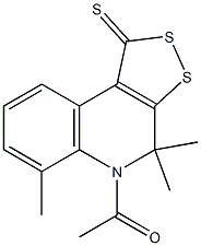 5-acetyl-4,4,6-trimethyl-4,5-dihydro-1H-[1,2]dithiolo[3,4-c]quinoline-1-thione Struktur