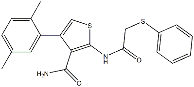 4-(2,5-dimethylphenyl)-2-{[(phenylsulfanyl)acetyl]amino}-3-thiophenecarboxamide Structure