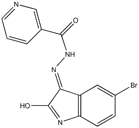 N'-(5-bromo-2-hydroxy-3H-indol-3-ylidene)nicotinohydrazide Structure