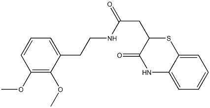 N-[2-(2,3-dimethoxyphenyl)ethyl]-2-(3-oxo-3,4-dihydro-2H-1,4-benzothiazin-2-yl)acetamide Struktur