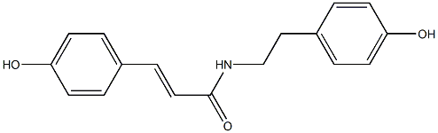 (E)-N-(4-ヒドロキシフェネチル)-4-ヒドロキシシンナムアミド 化学構造式