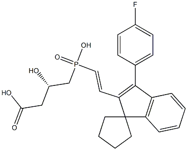 (3S)-3-Hydroxy-4-[hydroxy[(E)-2-[3-(4-fluorophenyl)spiro[1H-indene-1,1'-cyclopentan]-2-yl]ethenyl]phosphinyl]butyric acid Structure