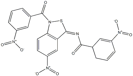 5-Nitro-1-(m-nitrobenzoyl)-3(1H)-(m-nitrobenzoyl)imino-2,1-benzisothiazole Structure