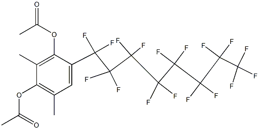 4-(Heptadecafluorooctyl)-2,6-dimethylbenzene-1,3-diol diacetate Struktur