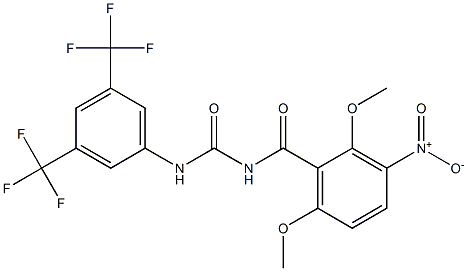 N-(2,6-dimethoxy-3-nitrobenzoyl)-N'-[3,5-di(trifluoromethyl)phenyl]urea Struktur