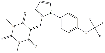 1,3-dimethyl-5-({1-[4-(trifluoromethoxy)phenyl]-1H-pyrrol-2-yl}methylene)-2,4,6(1H,3H,5H)-pyrimidinetrione Structure