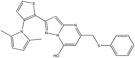 2-[3-(2,5-dimethyl-1H-pyrrol-1-yl)-2-thienyl]-5-[(phenylsulfanyl)methyl]pyrazolo[1,5-a]pyrimidin-7-ol Structure