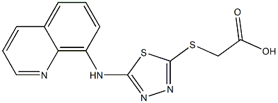2-{[5-(quinolin-8-ylamino)-1,3,4-thiadiazol-2-yl]sulfanyl}acetic acid Struktur