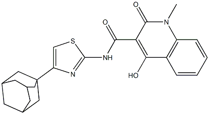 N-[4-(1-adamantyl)-1,3-thiazol-2-yl]-4-hydroxy-1-methyl-2-oxo-1,2-dihydro-3-quinolinecarboxamide Structure