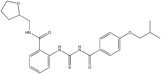 2-({[(4-isobutoxybenzoyl)amino]carbothioyl}amino)-N-(tetrahydro-2-furanylmethyl)benzamide Struktur