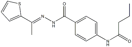 N-[4-({2-[(E)-1-(2-thienyl)ethylidene]hydrazino}carbonyl)phenyl]butanamide Struktur