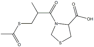 3-[3-(Acetylthio)-2-methyl-1-oxopropyl]-4-thiazolidinecarboxylic acid Struktur