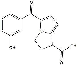 5-(3-Hydroxybenzoyl)-2,3-dihydro-1H-pyrrolizine-1-carboxylic acid Struktur
