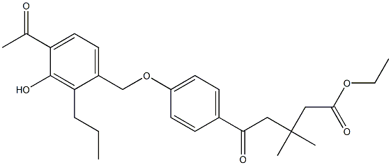5-[4-(4-Acetyl-3-hydroxy-2-propylbenzyloxy)phenyl]-5-oxo-3,3-dimethylpentanoic acid ethyl ester Struktur
