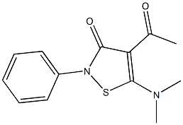 4-Acetyl-5-dimethylamino-2-phenylisothiazol-3(2H)-one Struktur