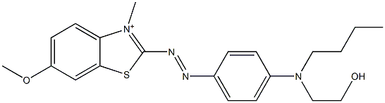 2-[[4-[Butyl(2-hydroxyethyl)amino]phenyl]azo]-6-methoxy-3-methylbenzothiazol-3-ium Structure