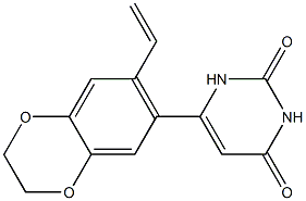 6-[(7-Ethenyl-2,3-dihydro-1,4-benzodioxin)-6-yl]pyrimidine-2,4(1H,3H)-dione Structure