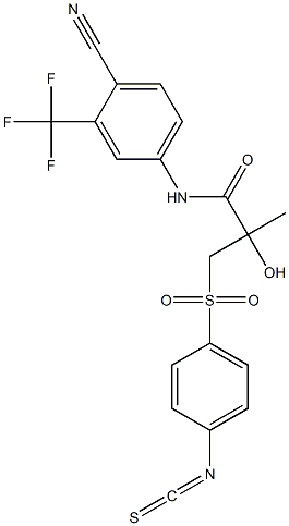 N1-(4-cyano-3--(trifluoromethyl)phenyl)-2-hydroxy-3-((4-isothiocyanatophenyl)sulfonyl)-2-methylpropanamide Structure