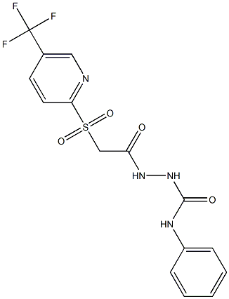 N1-phenyl-2-(2-{[5-(trifluoromethyl)-2-pyridyl]sulfonyl}acetyl)hydrazine-1-carboxamide Struktur