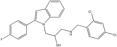 1-[(2,4-dichlorobenzyl)amino]-3-[2-(4-fluorophenyl)-1H-indol-1-yl]propan-2-ol Struktur