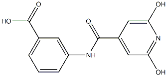 3-[(2,6-dihydroxyisonicotinoyl)amino]benzoic acid Struktur