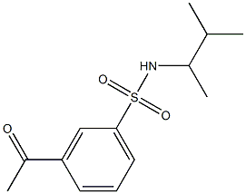 3-acetyl-N-(3-methylbutan-2-yl)benzene-1-sulfonamide Struktur