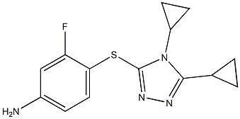 4-[(4,5-dicyclopropyl-4H-1,2,4-triazol-3-yl)sulfanyl]-3-fluoroaniline Structure