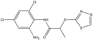N-(2-amino-4,6-dichlorophenyl)-2-(1,3,4-thiadiazol-2-ylsulfanyl)propanamide Struktur