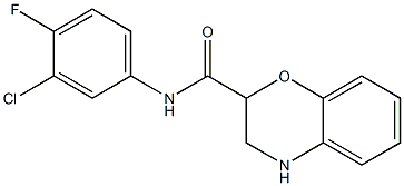 N-(3-chloro-4-fluorophenyl)-3,4-dihydro-2H-1,4-benzoxazine-2-carboxamide Struktur
