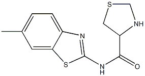N-(6-methyl-1,3-benzothiazol-2-yl)-1,3-thiazolidine-4-carboxamide Structure