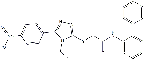 N-[1,1'-biphenyl]-2-yl-2-[(4-ethyl-5-{4-nitrophenyl}-4H-1,2,4-triazol-3-yl)sulfanyl]acetamide Struktur