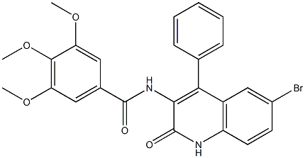 N-(6-bromo-2-oxo-4-phenyl-1,2-dihydro-3-quinolinyl)-3,4,5-trimethoxybenzamide Struktur