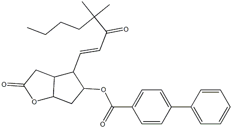4-(4,4-dimethyl-3-oxo-1-octenyl)-2-oxohexahydro-2H-cyclopenta[b]furan-5-yl [1,1'-biphenyl]-4-carboxylate Structure
