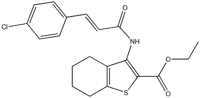 ethyl 3-{[3-(4-chlorophenyl)acryloyl]amino}-4,5,6,7-tetrahydro-1-benzothiophene-2-carboxylate Struktur