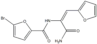 N-[1-(aminocarbonyl)-2-(2-furyl)vinyl]-5-bromo-2-furamide Struktur