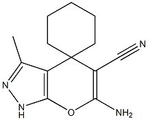 6'-amino-3'-methyl-1'H-spiro[cyclohexane-1,4'-pyrano[2,3-c]pyrazole]-5'-carbonitrile Struktur