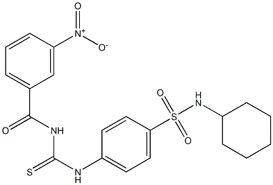 N-cyclohexyl-4-({[(3-nitrobenzoyl)amino]carbothioyl}amino)benzenesulfonamide Struktur