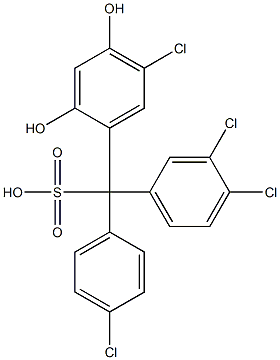 (4-Chlorophenyl)(3,4-dichlorophenyl)(5-chloro-2,4-dihydroxyphenyl)methanesulfonic acid