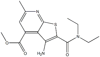 2-[[Diethylamino]carbonyl]-3-amino-6-methylthieno[2,3-b]pyridine-4-carboxylic acid methyl ester Struktur
