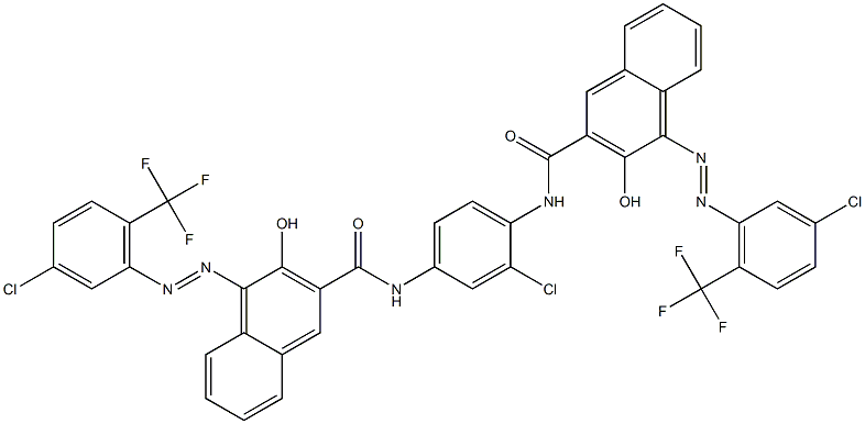 N,N'-(2-Chloro-1,4-phenylene)bis[1-[[3-chloro-6-(trifluoromethyl)phenyl]azo]-2-hydroxy-3-naphthalenecarboxamide] Struktur