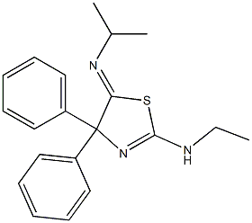 2-(Ethylamino)-5-(isopropylimino)-4,4-diphenyl-2-thiazoline Struktur