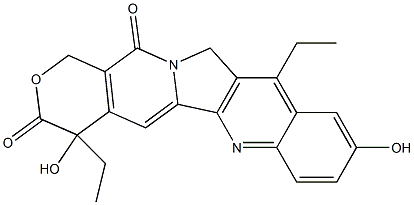 4,12-Dihydro-4,11-diethyl-4,9-dihydroxy-1H-pyrano[3',4':6,7]indolizino[1,2-b]quinoline-3,14-dione Structure
